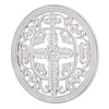 Arabesque and Cross Wall Medallion Home Decor – White (16”)